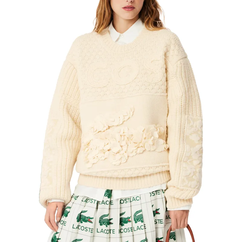 LACOSTE X Lemarié Floral appliqué Sweater-2