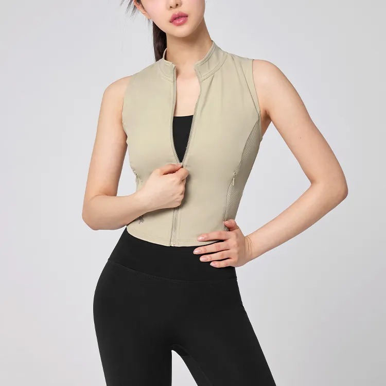 XEXYMIX Vest Women's Light Beige-2