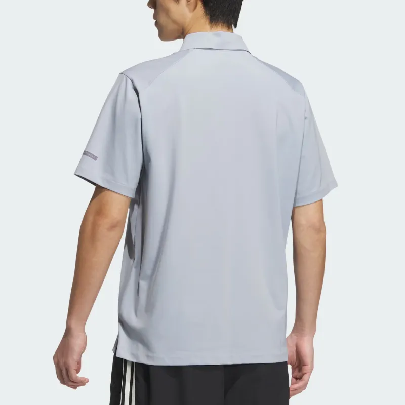 Adidas Polo Shirt Men's Silver Gray-2