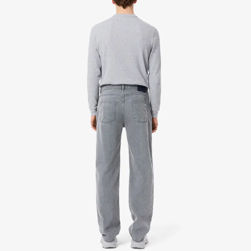 LACOSTE SS25 Washed Effect Jeans Men's Blue-2