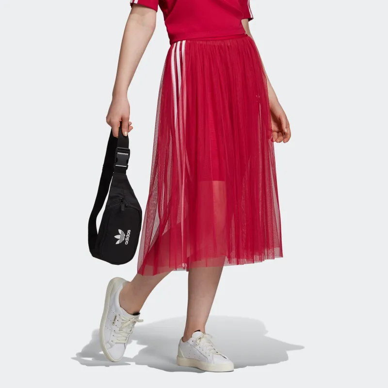 Adidas Originals Casual Long Skirt Europe Version Women's Red-5