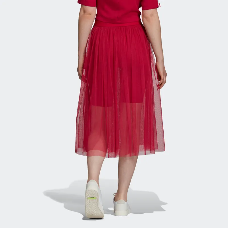 Adidas Originals Casual Long Skirt Europe Version Women's Red-4