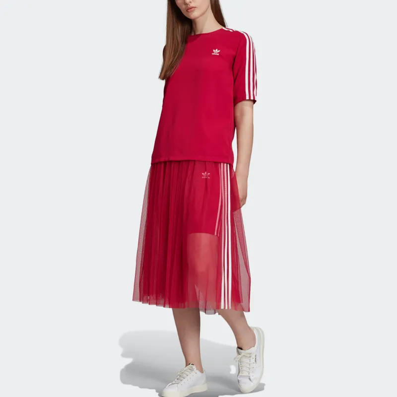 Adidas Originals Casual Long Skirt Europe Version Women's Red-2