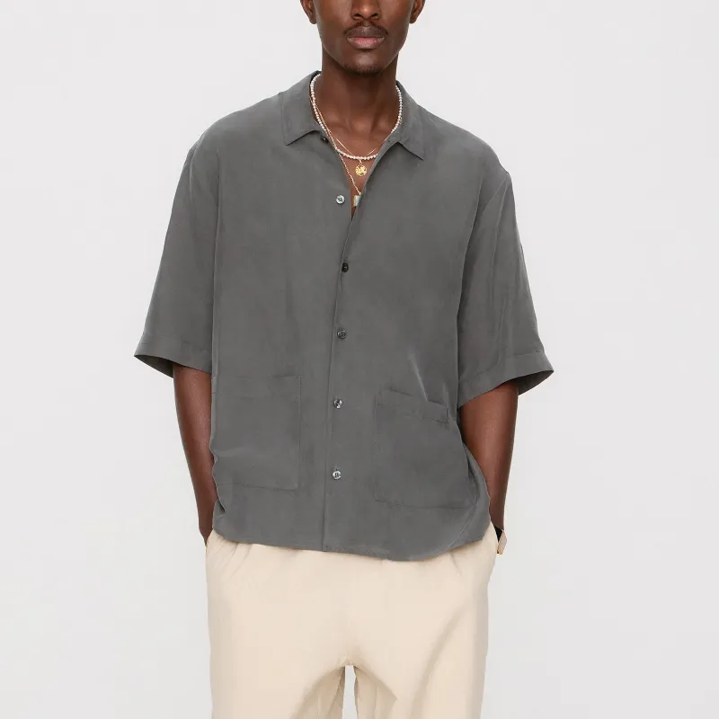 KITH & Kin Silk Habotai Short Sleeve Reade Shirt-2
