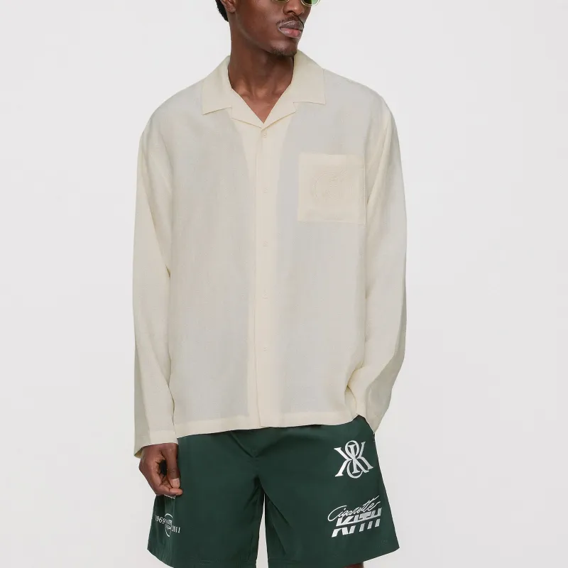 KITH SS25 Adonis Camp Collar Shirt Men's Sand-2