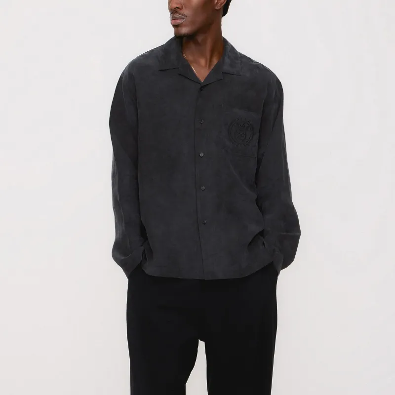 KITH SS25 Adonis Camp Collar Shirt Men's Black-2