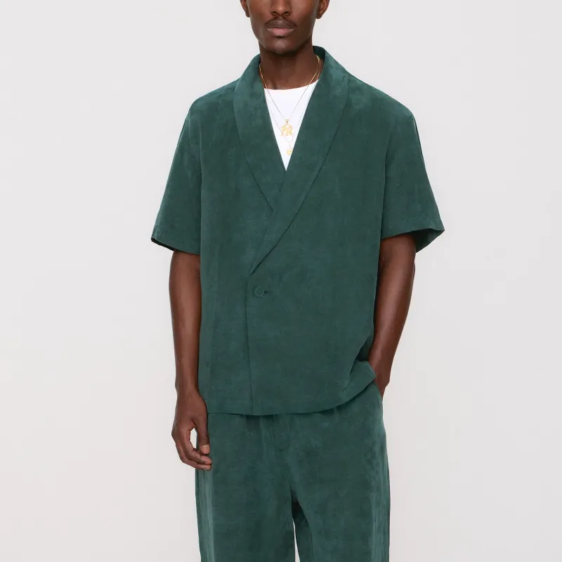 KITH Cupro Linen Short Sleeve Thompson Crossover Shirt-2