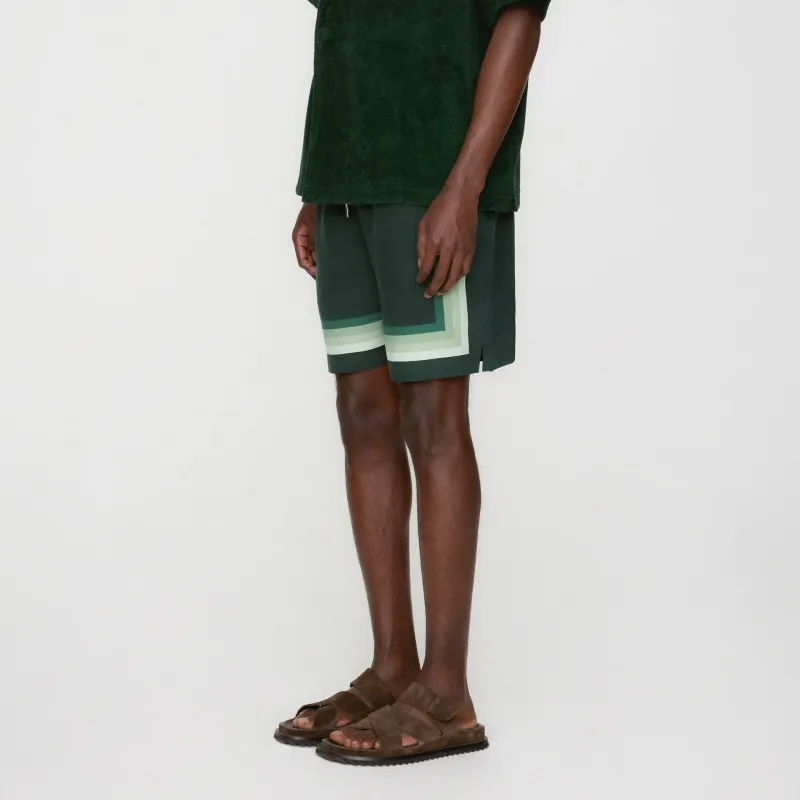 KITH SS25 Border Stripe Sports Shorts Men's Green-3