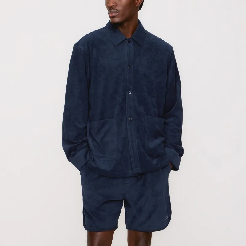 KITH SS25 Terry Collared Overshirt Jacket Men's Nighttime-2