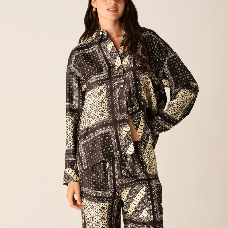 KITH SS25 Siena Batik Print Shirt Women's-3