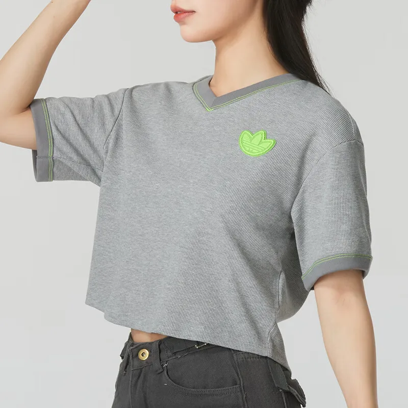 adidas originals Women'ss Cropped Short-Sleeve T-Shirt Gray-2