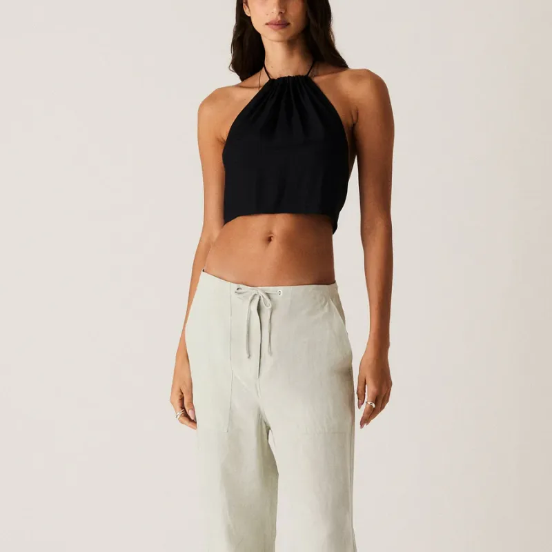 KITH Women's 2024 Summer Collection SS24 Myra Halter Top Camisole Women's Black-2