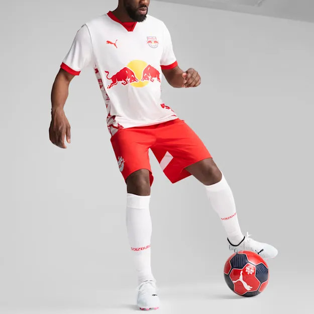 PUMA FC Red Bull Salzburg Soccer Bottoms Men's Red White-2