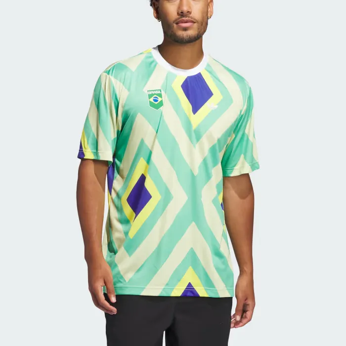 Adidas Originals BRAZIL CRIOLA JERSEY T Shirt Men's Pulse Yellow/Multicolor-3