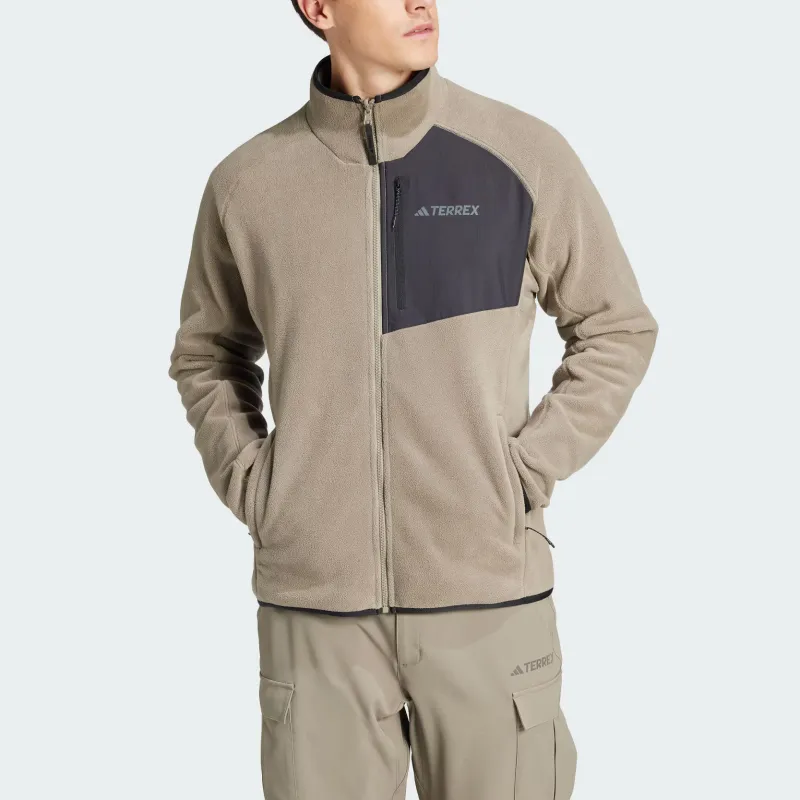 Adidas Terre MULTI FLEECE JACKET Velvet-feel Coat Men's Earth Brown-3