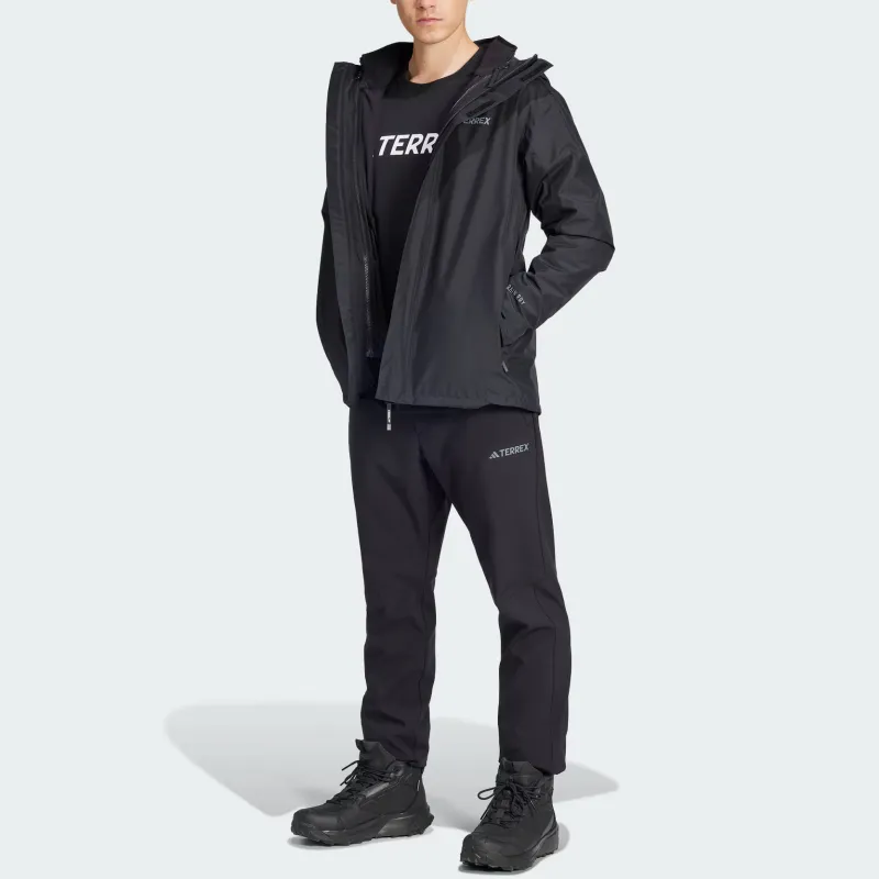 Adidas XPLORIC Waterproof And Windproof Windbreaker Jacket Men's Black-3