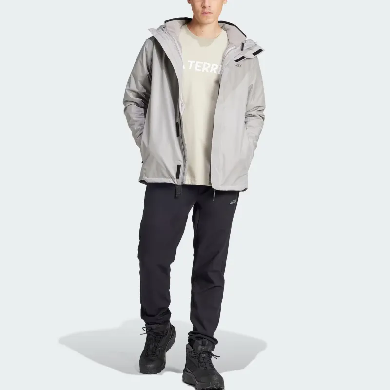 Adidas Waterproof, Windproof, And Breathable Windbreaker Jacket Men's Pure Ice Gray-1