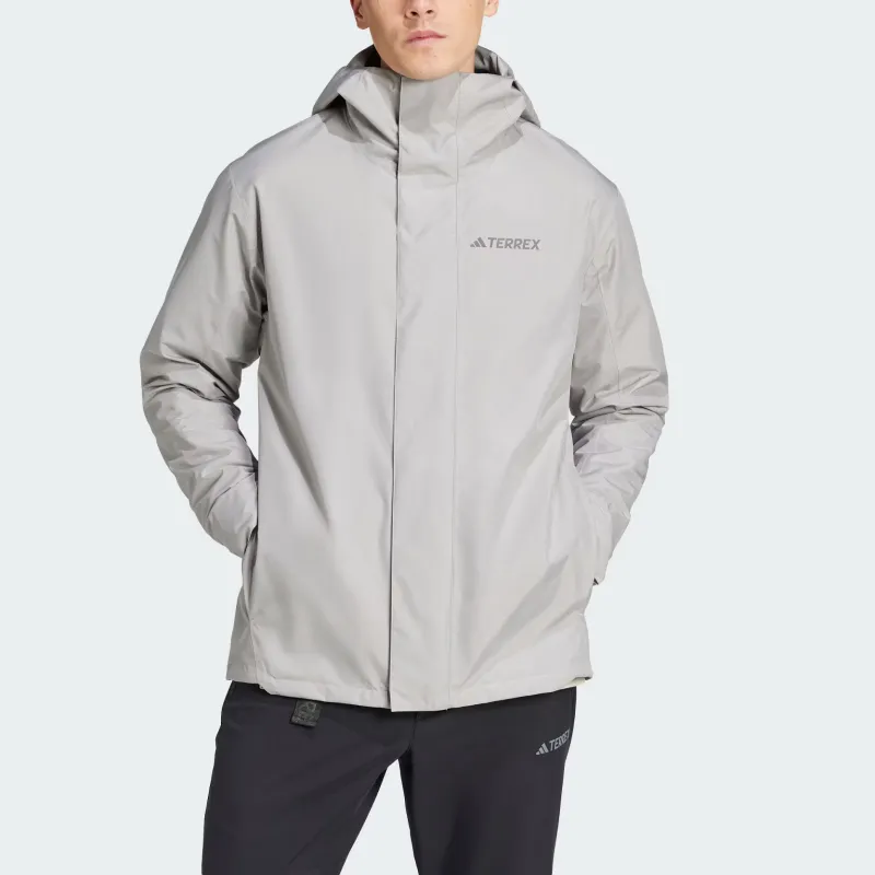 Adidas Waterproof, Windproof, And Breathable Windbreaker Jacket Men's Pure Ice Gray-2
