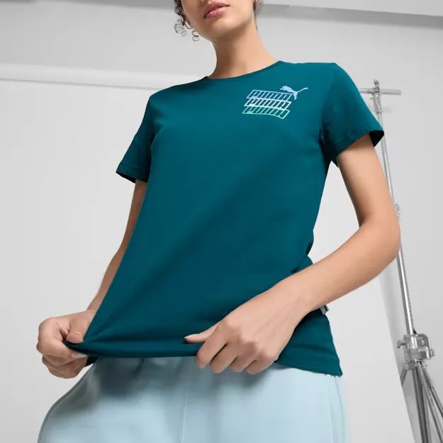 PUMA StackedUp T-Shirt Women's Cool Green-2