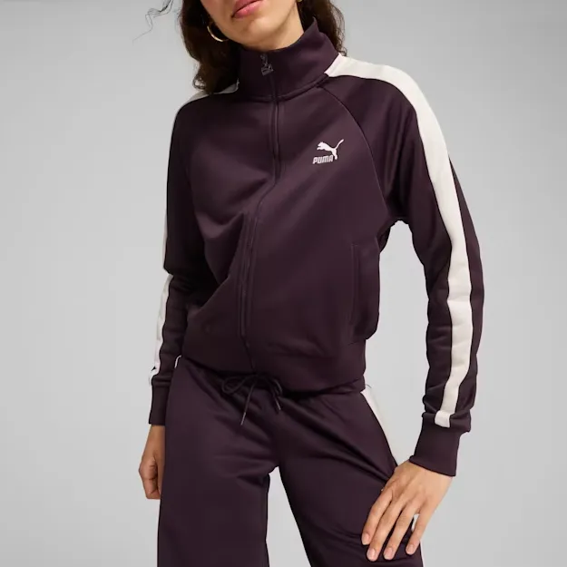 PUMA Iconic T7 Track Jackets Coats Women's Midnight Plum-2