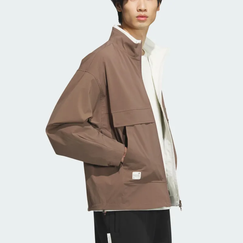 Adidas FW24 Woven Jacket Jackets Coats Men Stratum Dark Earthy Brown-2