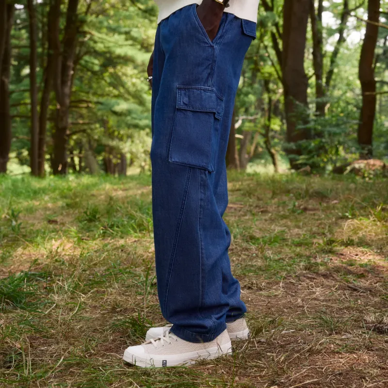 KITH FW24 Denim Chauncey Cargo Pants Men's .Imgur.com Dark Indigo Color-3