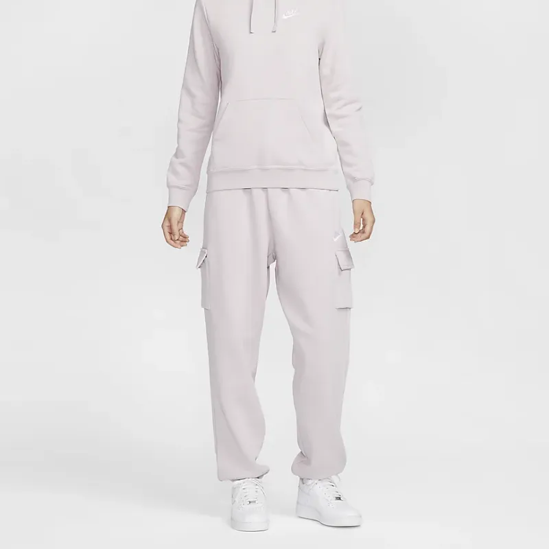Nike Sportswear Club Fleece Knitted Sports Pants Women's Gray Purple/White-2