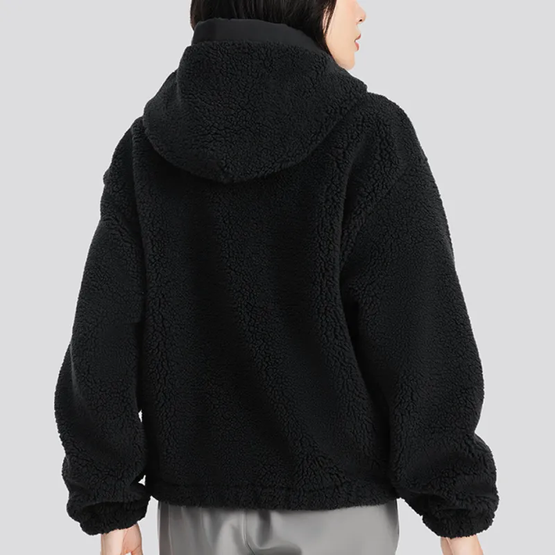 Skechers Sports Alliance Series Velvet feel Coat Women's Carbon Black-4