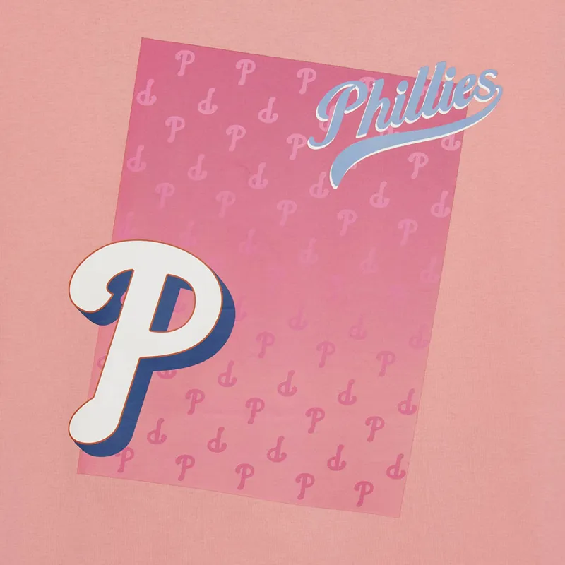 MLB Monogram Collection Philadelphia Phillies T Shirt Unisex Pink-2
