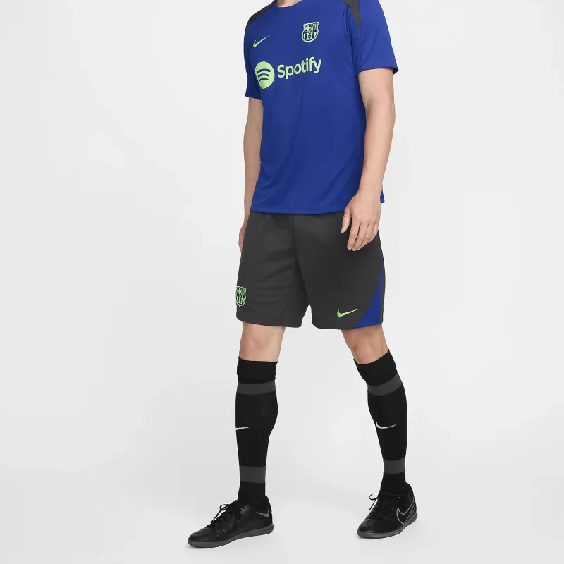 Nike FCDri-Fit FW24 Barcelona Strike Third Soccer Bottoms Men's Dark Gray/Royal Bronze/Impact Yellow Green-1