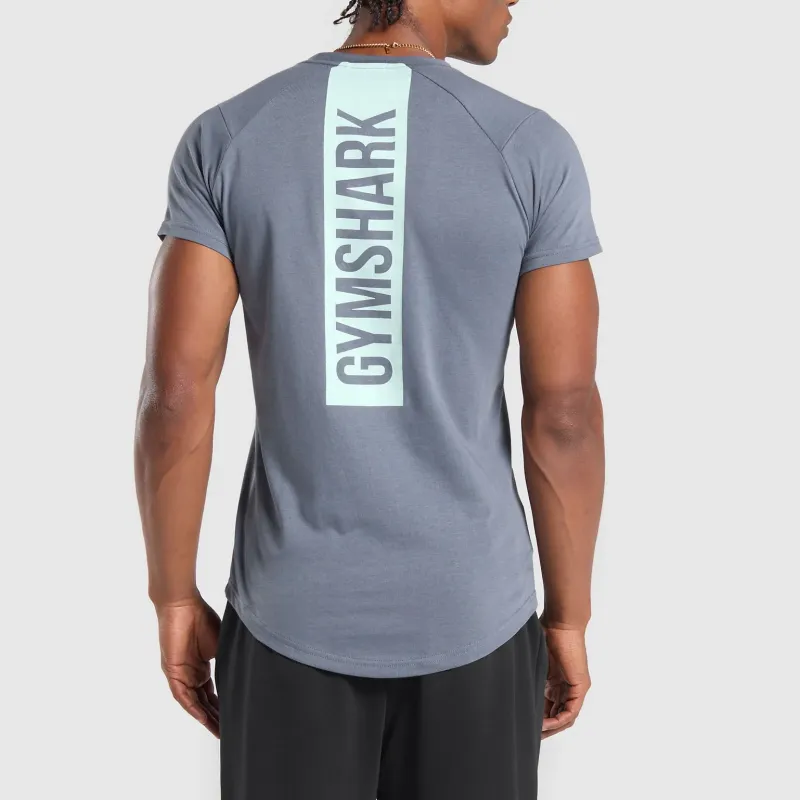 GYMSHARK Bold T-Shirt Men's Iron Blue-3