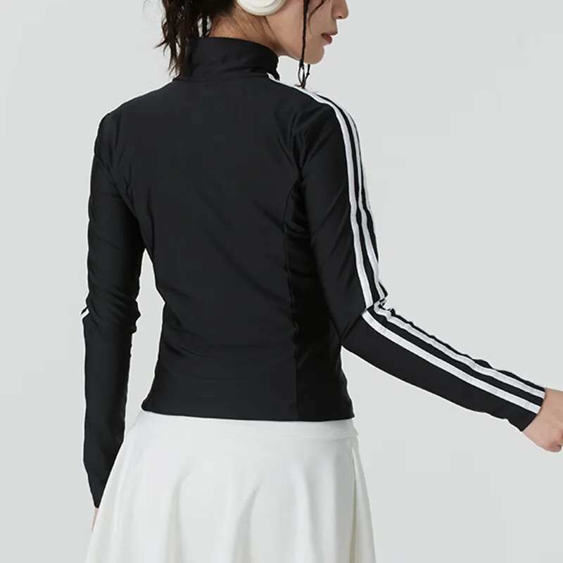 Adidas Women's Adicolor 3 Stripes Slim Track Top Black-4
