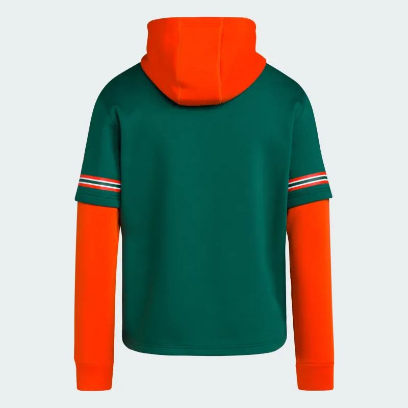 Adidas Free Shipping With AdiClub Miami Hurricanes Hooded Jersey-1
