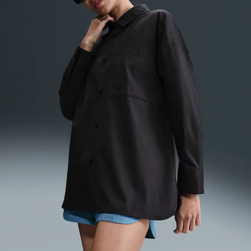 Nike SportswearSwoosh Chill Poplin Shirt Women's Black-3