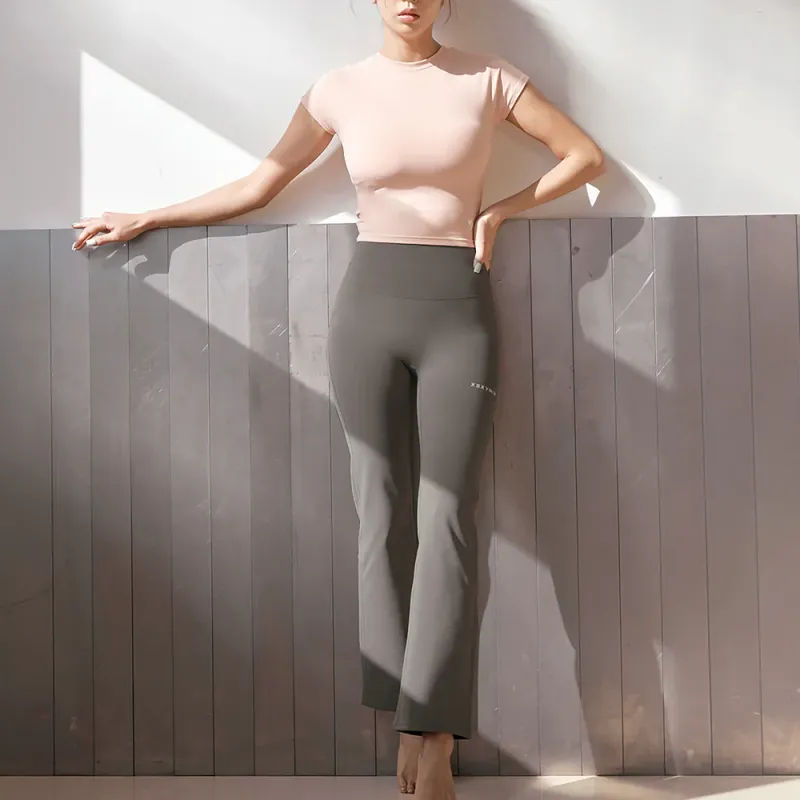 XEXYMIX Yoga Pants Women's Concrete Gray-1