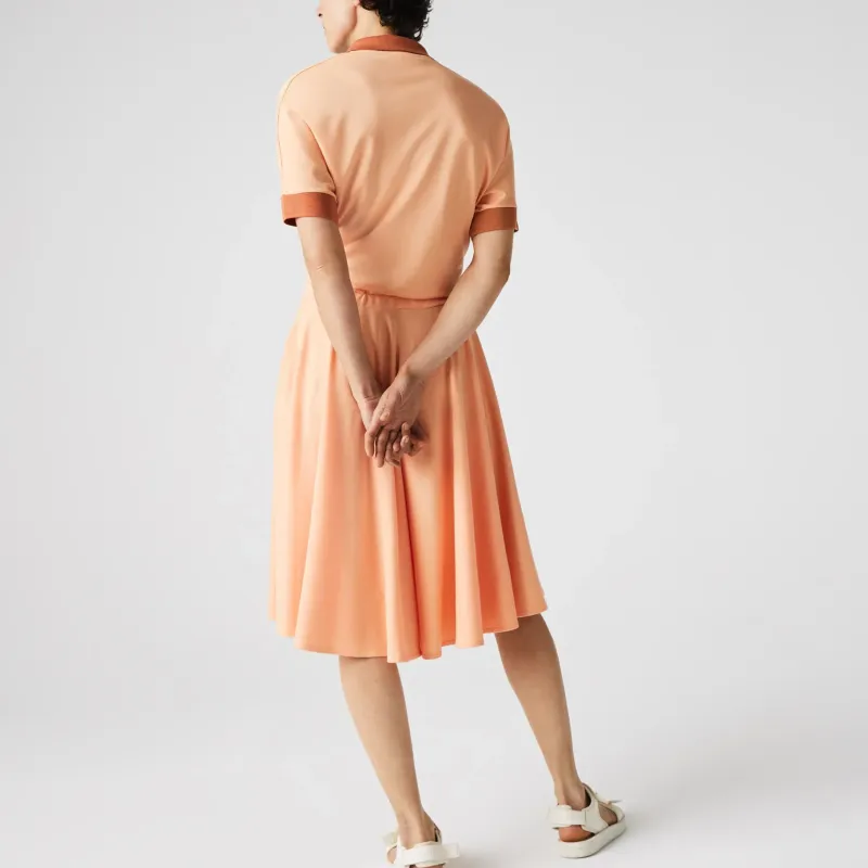LACOSTE Short Sleeved Dress Women's FQQ/Light Orange-2