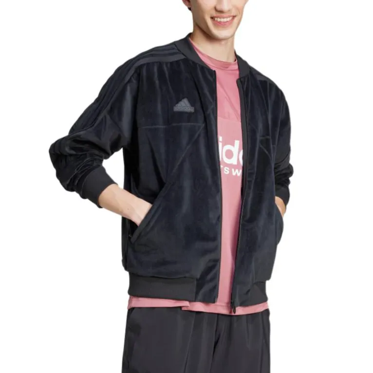 Adidas House Of Tiro Velour Bomber Jacket Unisex Black-2