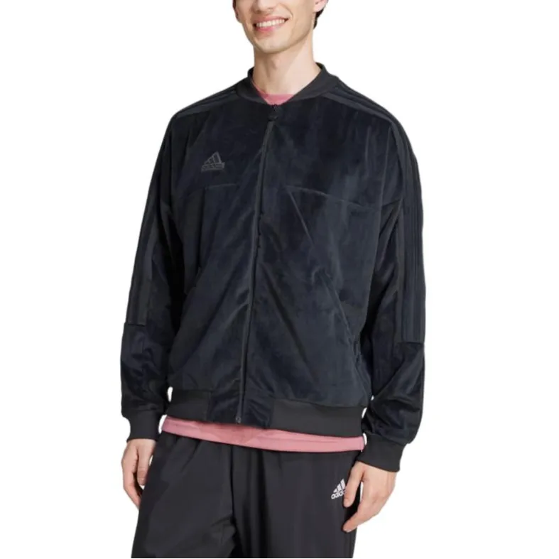 Adidas House Of Tiro Velour Bomber Jacket Unisex Black-1