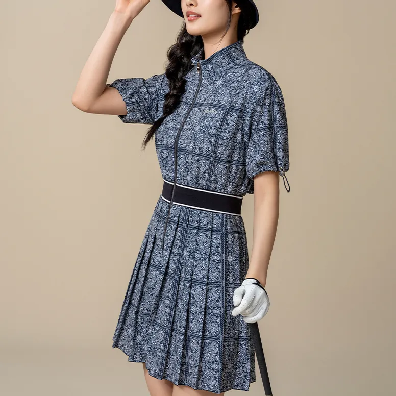 HONMA Short Sleeved Dress Women's Dark Blue-4