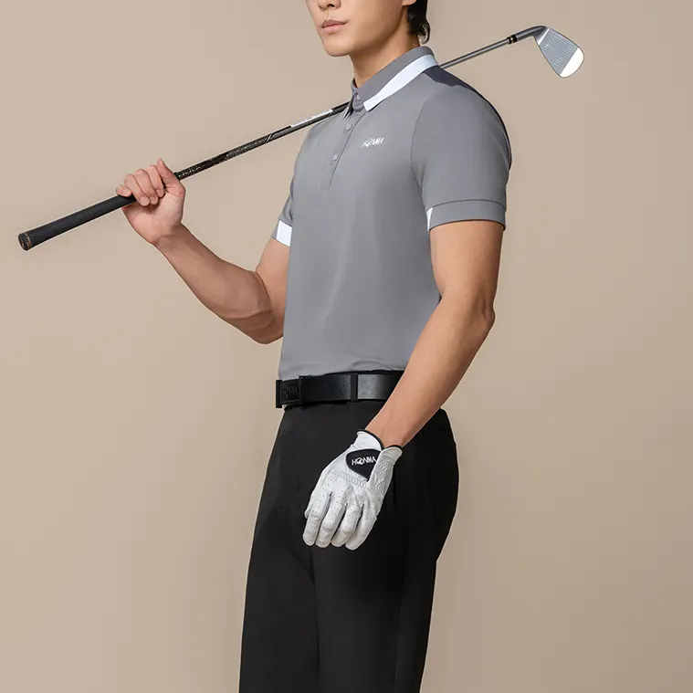 HONMA Polo Shirt Men's Mist Gray-4