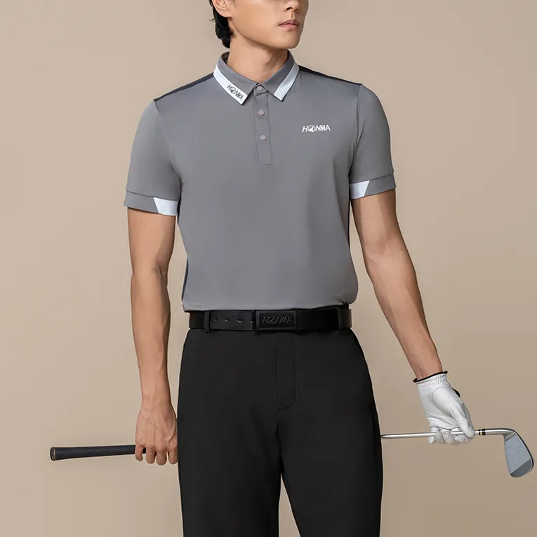 HONMA Polo Shirt Men's Mist Gray-2