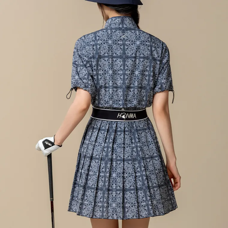 HONMA Short Sleeved Dress Women's Dark Blue-3