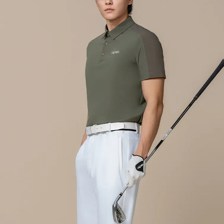 HONMA Polo Shirt Men's Olive Green-4