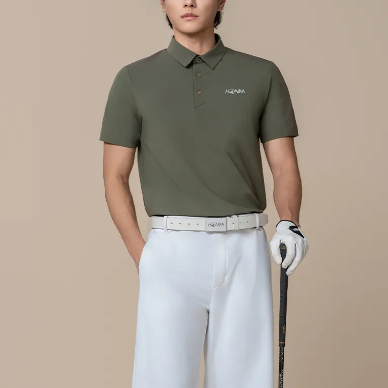 HONMA Polo Shirt Men's Olive Green-2