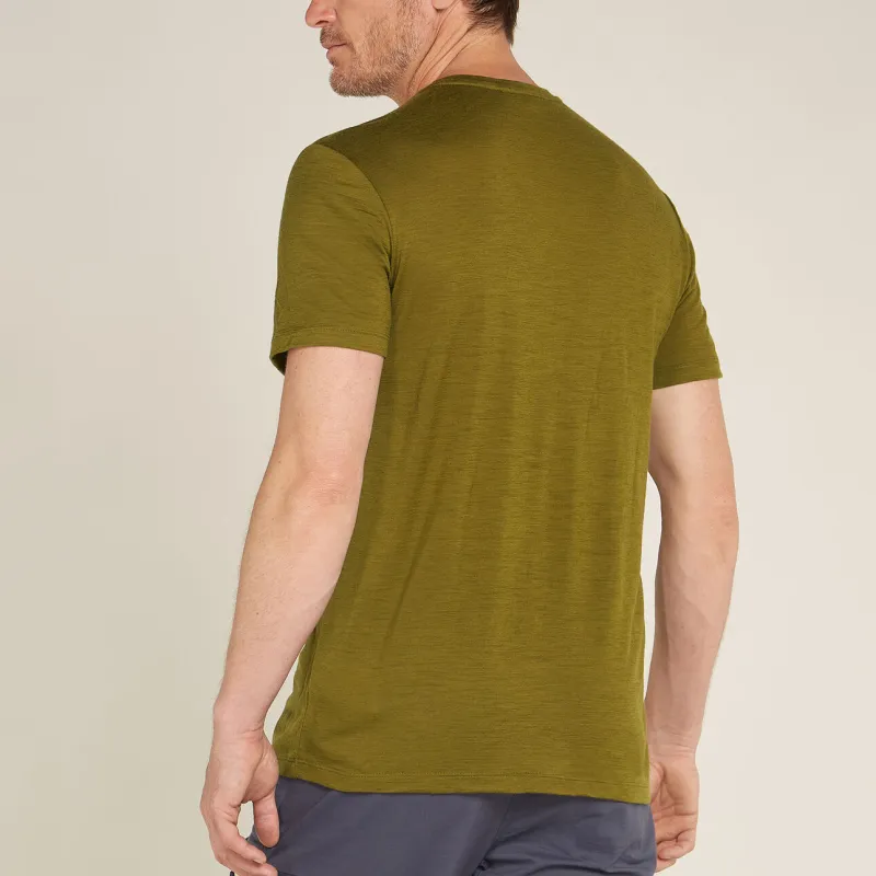 Icebreaker Merino 150 Tech Lite Skiing Yeti T Shirt Men's Olive Green-1