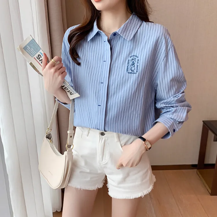 Tonlion Shirts Women's Sky Blue-1