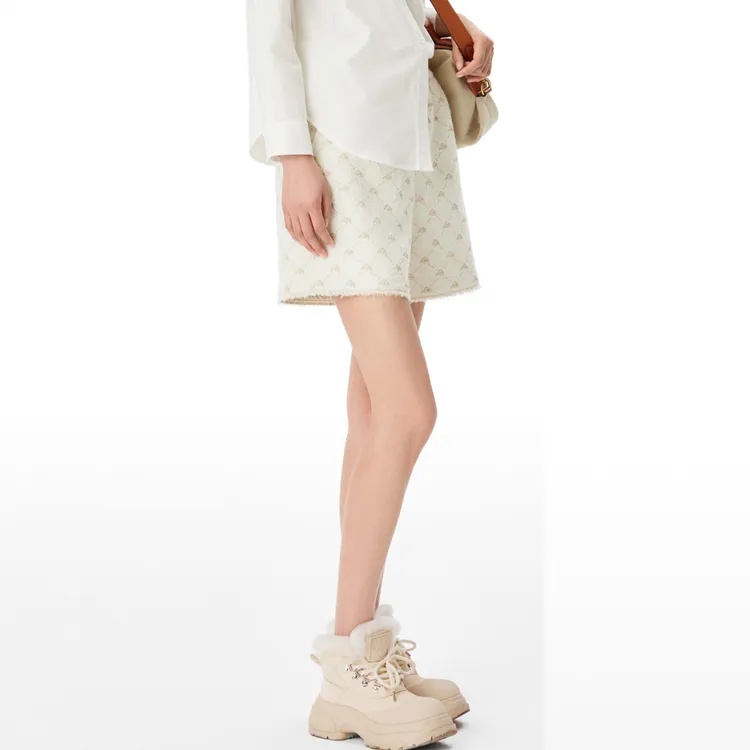 XII BASKET Casual Shorts Women's Cream White-1