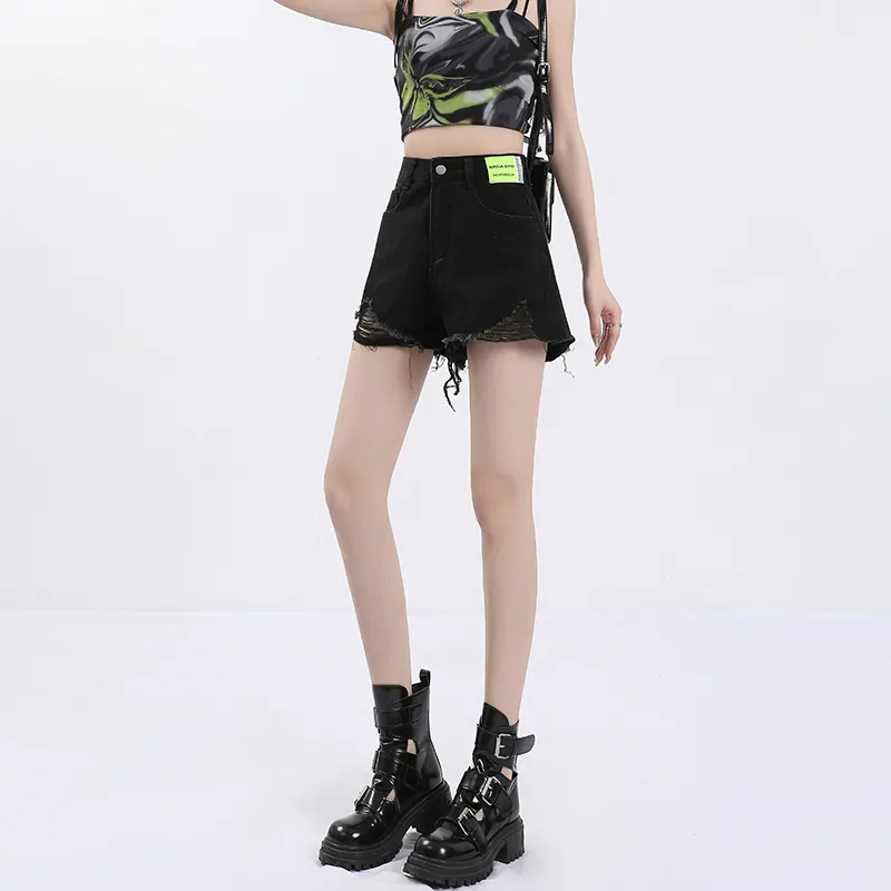HELEH Denim Shorts Women's Black-1