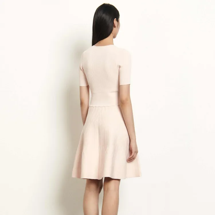 Sandro Short Sleeved Dress Women's Nude-1