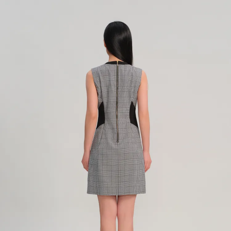 Blood Glitter Sleeveless Dress Women's Black Plaid-2
